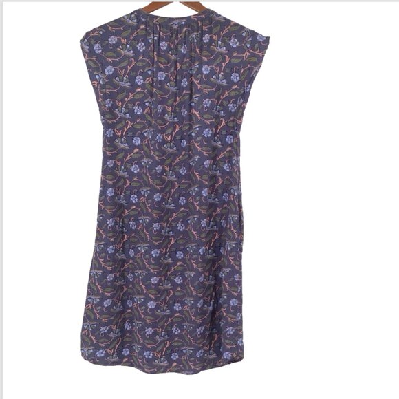Loft Floral Button Pockets Dress Women Size Small Cap Sleeve Raw Hem Size Small - Picture 12 of 12